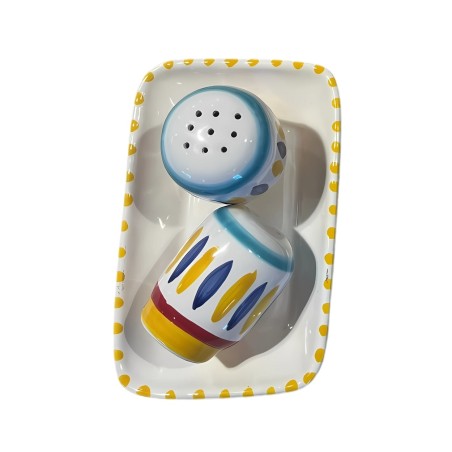 Salt Pepper Shakers Lipari De Simone Sicilian handmade pottery Salt Pepper Shakers Lipari De Simone Sicilian handmade pottery